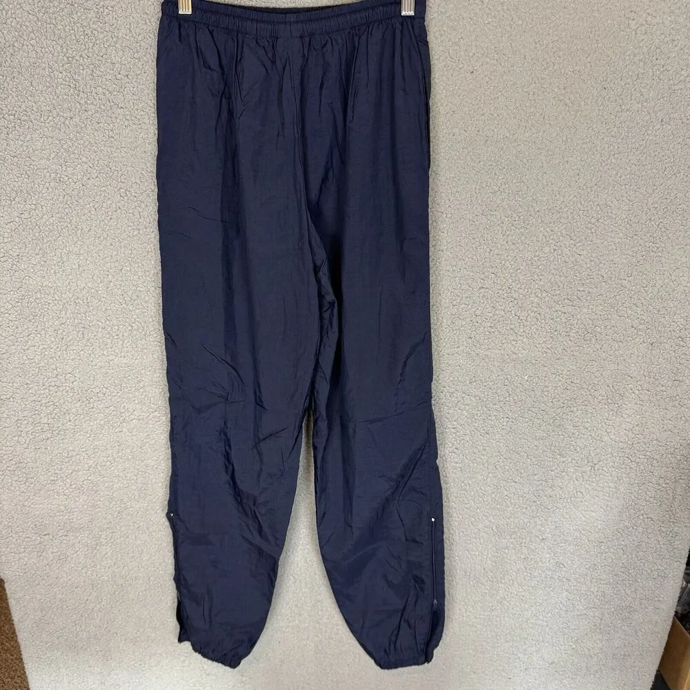 VTG Nike Pants Mens Medium Blue Track‎ Jogger Cuffed Pockets Zip Ankle